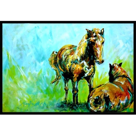 Carolines Treasures Carolines Treasures MW1126MAT 18 x 27 in. Horse Grazin Indoor & Outdoor Doormat MW1126MAT
